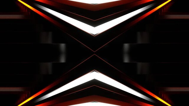 Orange and White Futuristic Stairs Kaleidoscope Background VJ Loop in 4K