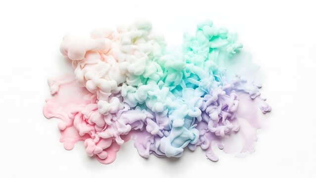 Pastel colored ink clouds abstract fluid background