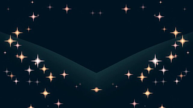 Sparkling Stars Abstract: A visually striking abstract design featuring a dark background filled with scattered golden and white sparkling stars, creating a magical and festive atmosphere.