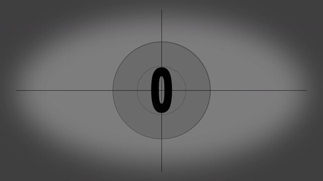 4k classic black and white vintage countdown old film projector overlay 5 second