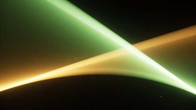 Abstract Neon Light Rays Crossing in Dark Space