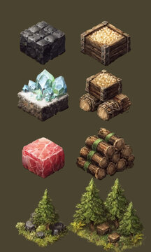 (RPG/Survival Style): Essential Crafting Materials & Resources Node 🪵💎