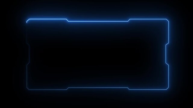 Futuristic digital HUD cyber frame technology for video overlay templates. Digital HUD futuristic motion graphic element cyber generated background. security hologram frame border 4k background