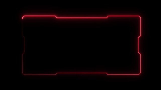 Futuristic digital HUD cyber frame technology for video overlay templates. Digital HUD futuristic motion graphic element cyber generated background. security hologram frame border 4k background