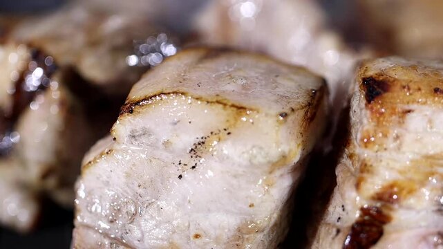 Pork belly charcoal BBQ grilled meat pork flame fire smoke k food traditional meat cooking recipe restaurant food ingredient 통돼지삼겹살 구이 삼겹살 돼지고기 숯불구이 한식 케이푸드 석쇠 불 고기 숯불 연기 불꽃 식재료 요리 음식 돼지구이 바비큐 직화구이