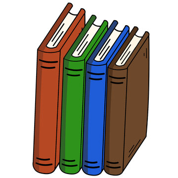set of colorful books