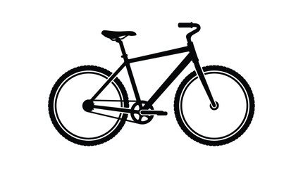 Fototapeta premium Mountain Bike Silhouette Against White Background bicycle