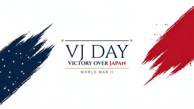 V-J Day commemorative background featuring patriotic colors, World War II remembrance, military honor, freedom, and veteran appreciation for generations.