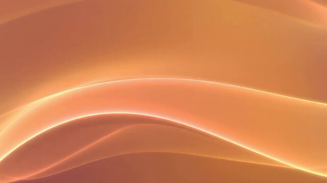Golden light waves flowing in a smooth motion animation for a modern abstract background video clip