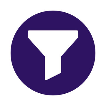 Purple Filter Icon for User Interface isolated on transparent background