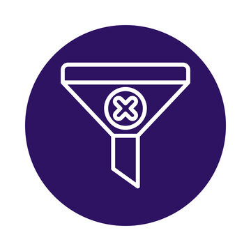 Purple filter remove icon symbol isolated on transparent background