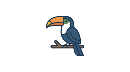 Colorful cartoon toucan bird sitting. © satu