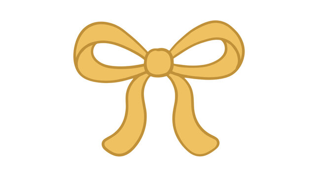 Cute yellow bow accessory with elegant loops and tails, perfect for gift wrapping or decoration