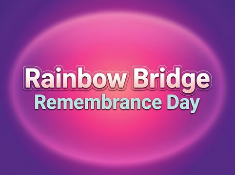 Colorful rainbow bridge remembrance day graphic design with glowing background effect