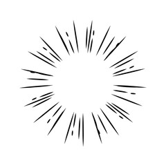 Naklejka premium sunburst comic cartoon radial rays speedline for comic, manga design 