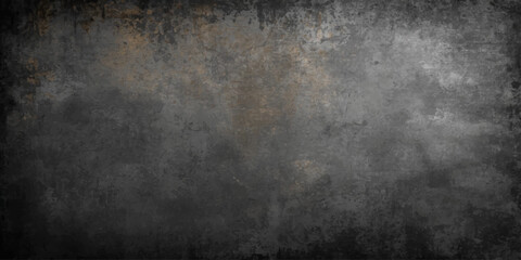 Obraz premium Dark Grunge Metal Wall Texture Background with Vintage Rough Concrete Surface Dirty Black Pattern and Copy Space for Industrial Design Backdrop