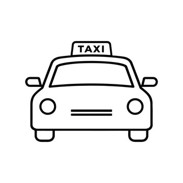 Taxi Line Art Icon for Urban Transportation