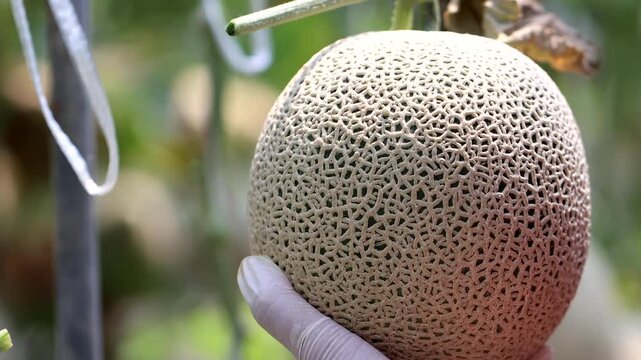 Fresh melon fruit slicing hand agriculture harvesting market kitchen food ingredient k food 신선 멜론 과일 손질 손 농업 수확 재배 농가 한국 음식 식재료 디저트 메론 마켓 주방 요리 과육