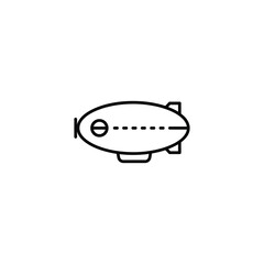 Zeppelin airship line art icon for travel and vintage transportation © Shumon Ahmad