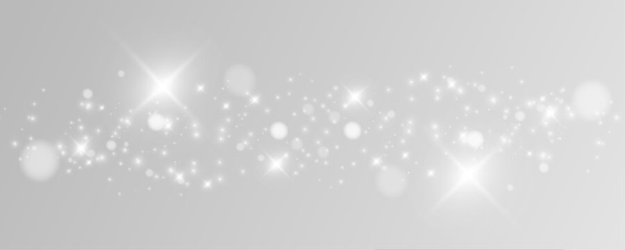 Dust particles with shimmering glow, magical sparkle trail PNG, abstract vector PNG for magic illustrations.