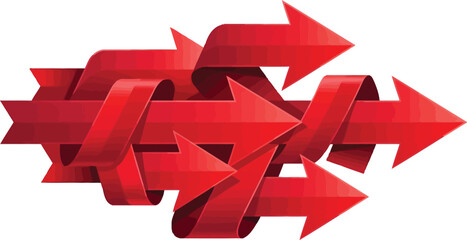 Intersecting Red Arrows Pointing Forward in a Dynamic Abstract Illustration © Neural Nexus