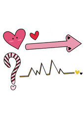 two hearts on white background