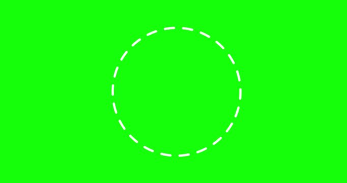 Circle white on green background thin dashed turning. White circles greenbox loop animation good for business or any other project.
