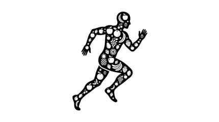 Obraz premium A mosaic illustration of a running man.