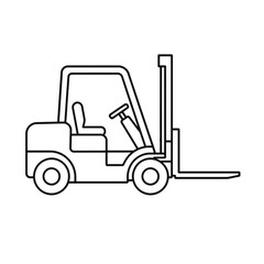 Naklejka premium Minimalist Black and White Forklift Icon