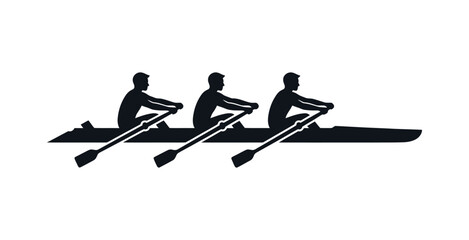 Rowing Crew Silhouette Vector Illustration © SaljuCreative