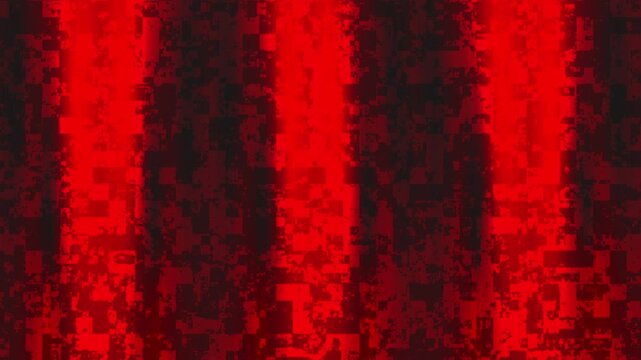 Abstract dark red and black digital pixel texture background with vertical light bands and glitch effect for modern graphic design