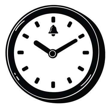 Detailed Single School Wall Clock Doodle Vector