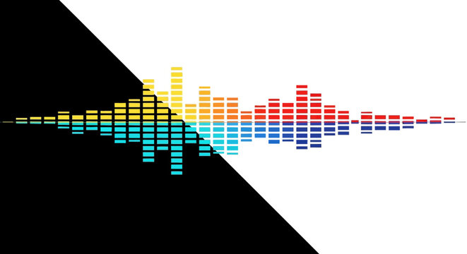 Vibrant sound wave graphic illustration.