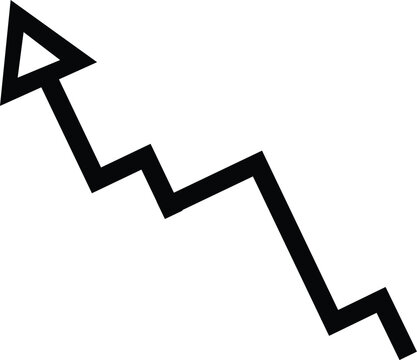 Black arrow graph line trending downwards chart