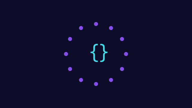 Minimalist loading spinner animation with rotating progress bar for digital interface 4k