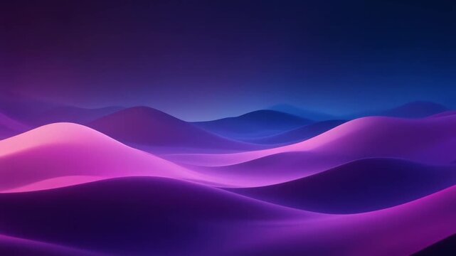 Glowing purple midground in cinematic parallax with smooth blurred waves foreground
