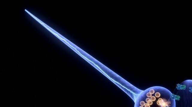 3D Medical Animation of a Synapse Releasing Neurotransmitters into the Synaptic Cleft for Neural Signal Transmission