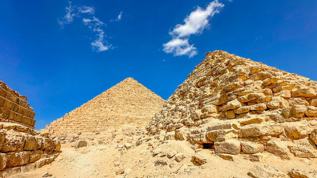 The majesty of the Egyptian pyramids, Cairo, Giza