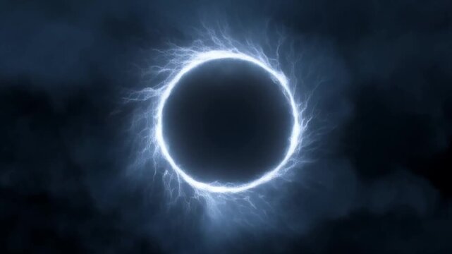 cosmic electric portal ring with storm clouds intro video
