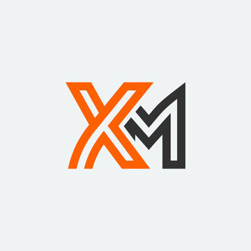 Modern Geometric Lettermark xm Logo Design With Orange And Black Colors