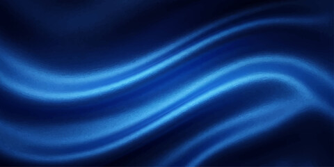 Fototapeta premium Abstract Dark Blue Silk Satin Wave Texture Background with Flowing Smooth Fabric and Elegant Luxury Wallpaper Design