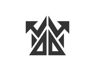 Obraz premium Modern Geometric Abstract Arrow Logo Design With Arrows Pointing Upward Stylized