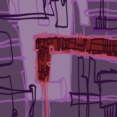 Abstract image for printing. Picture for modern interiors. The picture is painted by hand on a tablet. © neurostructure
