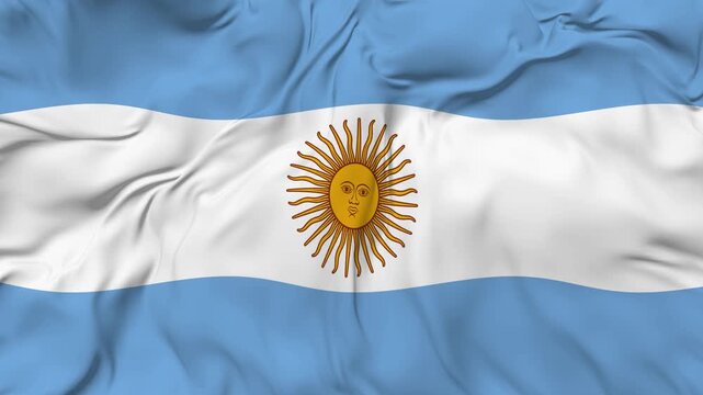 Argentina flag seamless loop animation. High resolution flag background 4K