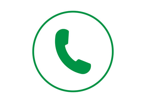 green phone icon on transparent background