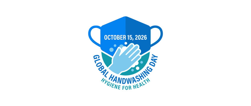 Hygiene awareness concept with face mask and hand washing icon