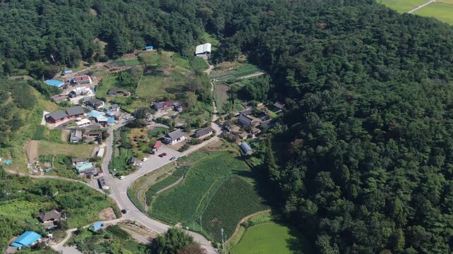 South Korea Jangseong Bongam Seowon Confucian Academy drone aerial view, traditional hanok history monument landmark / 전남 장성 봉암서원 망암 변이중 화차 임진왜란 한옥 건축물 문화재 사적지 명소 역사 교육 서원 유교 조선시대 학문 사당 향교 문화 관광 지리