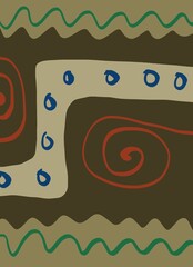 Abstract image for printing. Picture for modern interiors. The picture is painted by hand on a tablet. © neurostructure