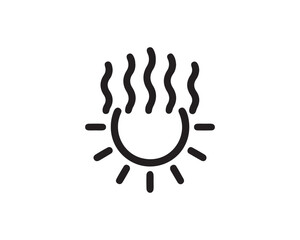 Fototapeta premium Black Hand Drawn Flame Icon Vector Illustration Minimalist Style