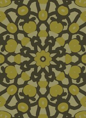 Abstract mandala - digital painting. The picture is painted by hand on a tablet. © neurostructure